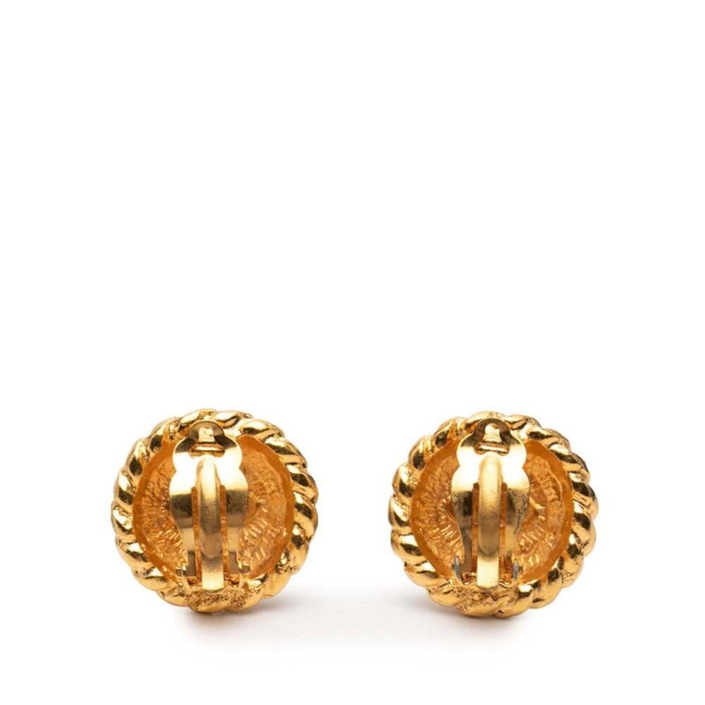 CHANEL Vintage Gold Logo Earrings - Picture 2 of 3